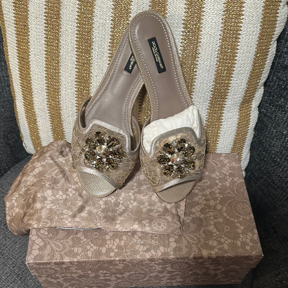Dolce & Gabbana Tan Mules